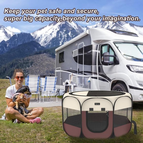 Foldable Pet Playpen and Puppy playpen Pet Tent with Carrying Case - Picture 5 of 6